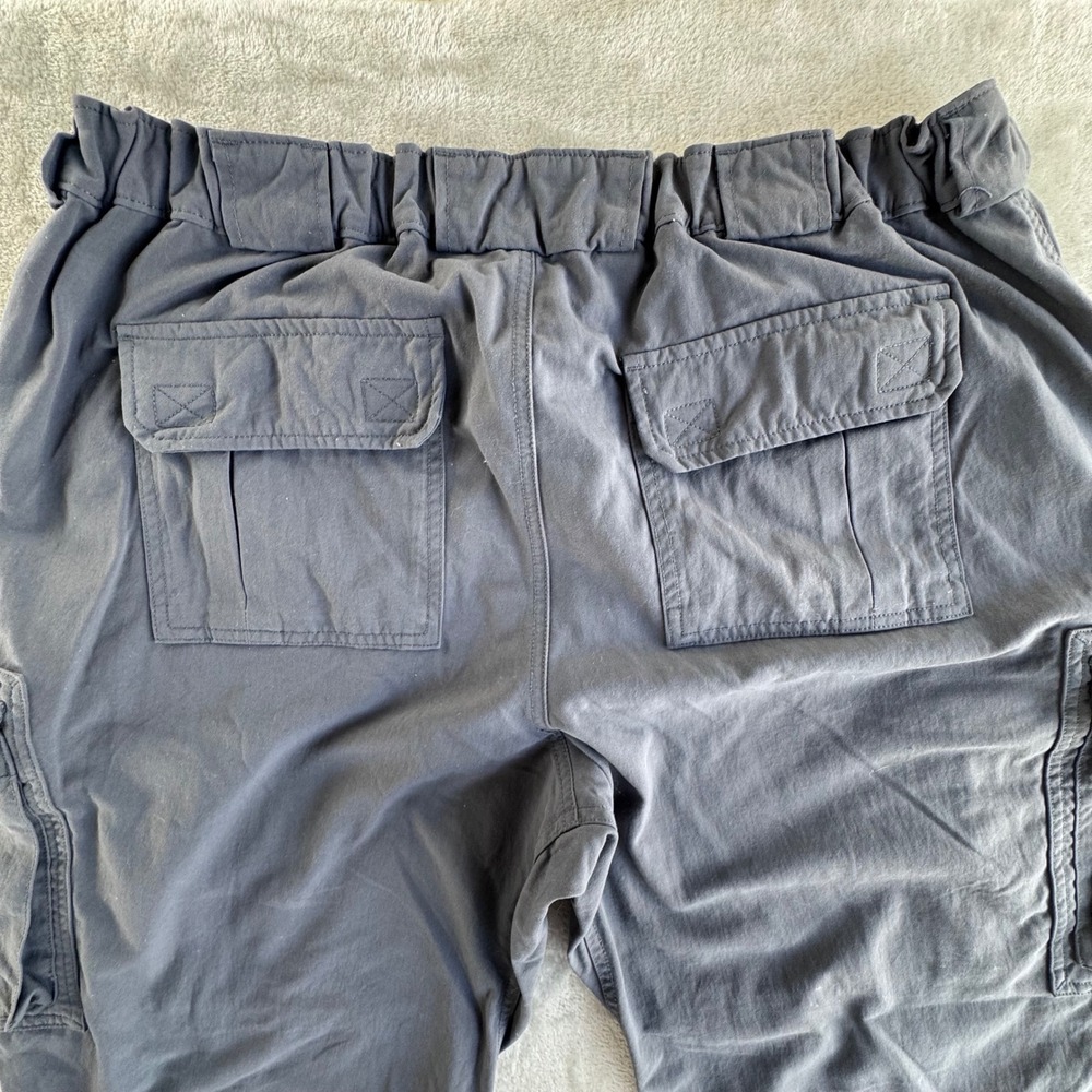 Duluth Trading Co Mens Gray Nylon Cargo Pants XL x 34 Elastic Waist Work Hiking - Picture 11 of 12